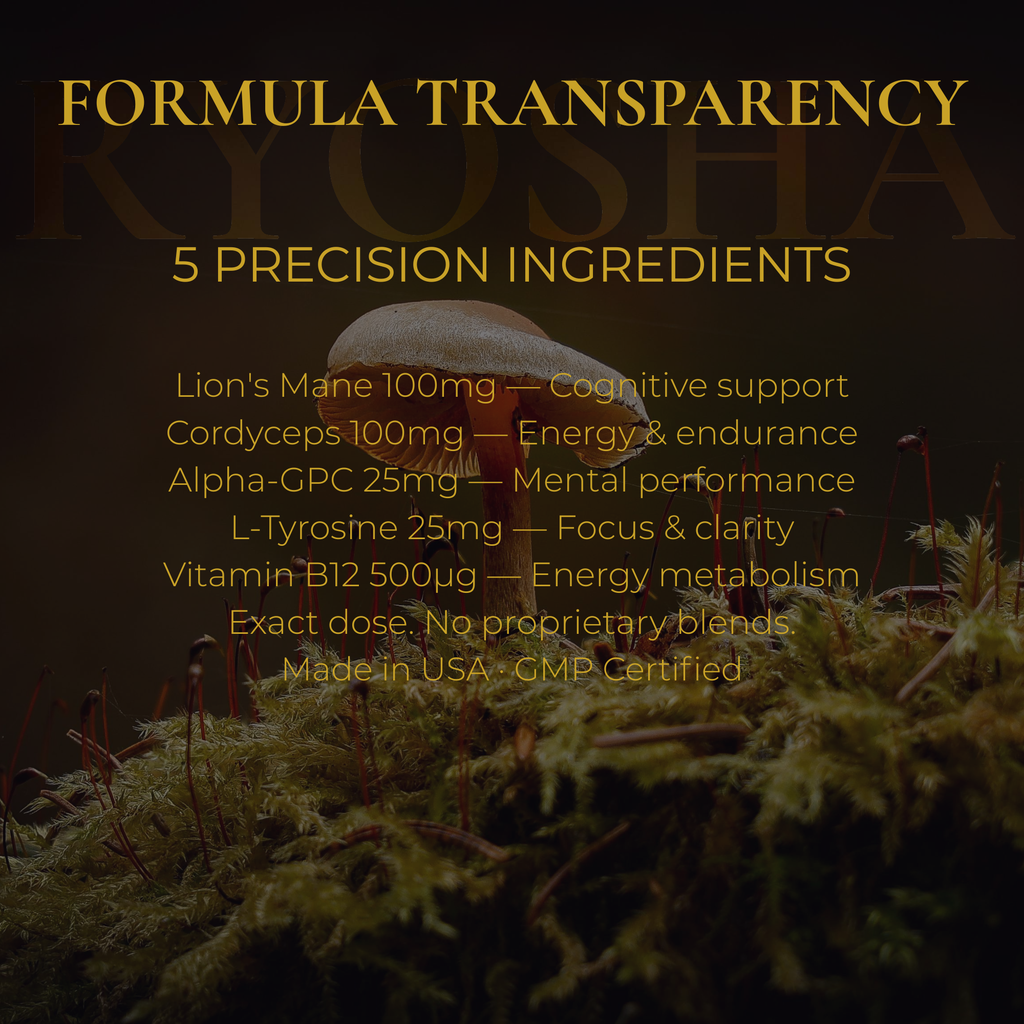 RYOSHA CLARITY — Mushroom Energy & Cognition Drops