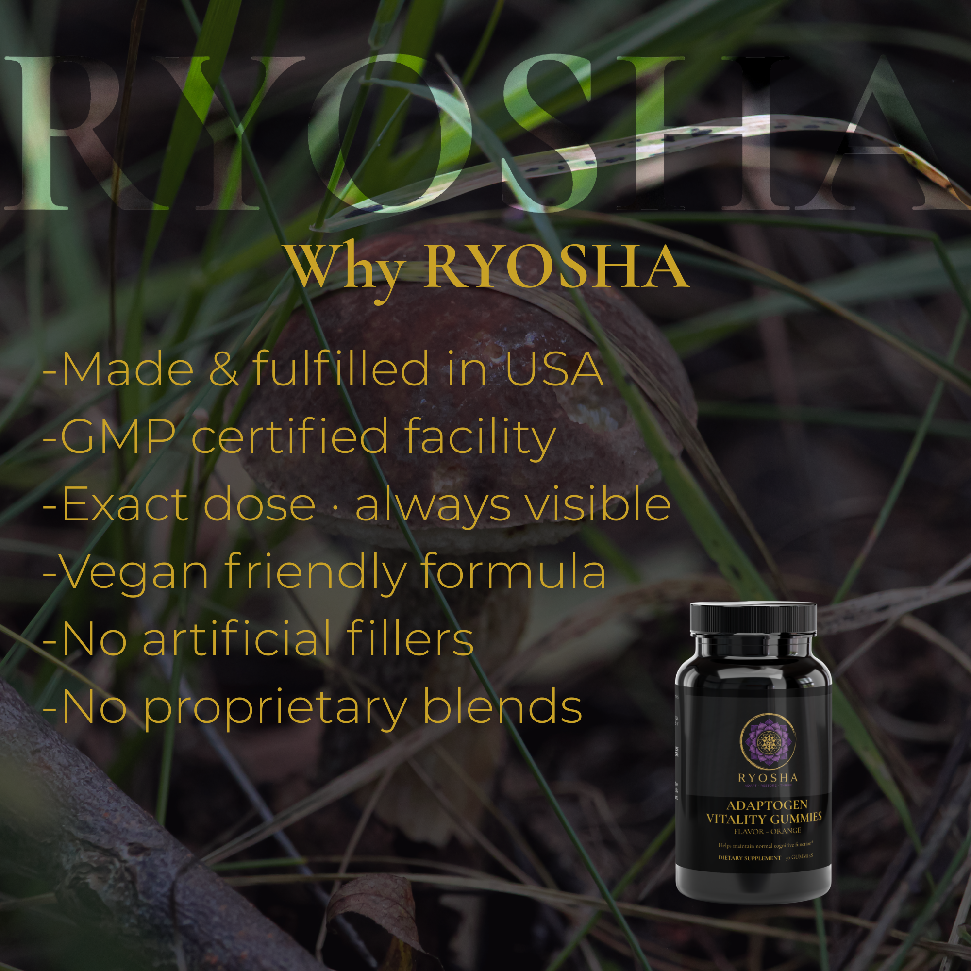 RYOSHA VITALITY — Adaptogen Vitality Gummies