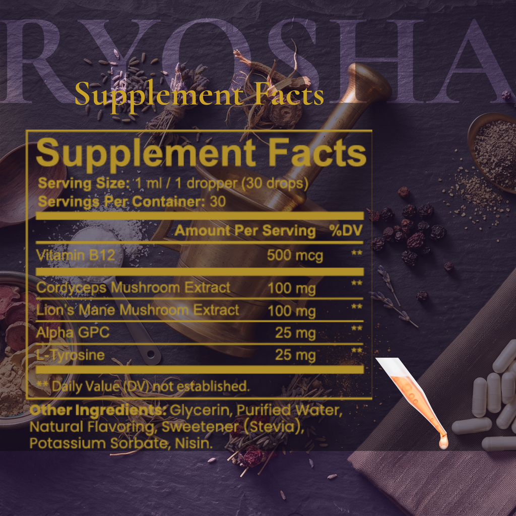 RYOSHA CLARITY — Mushroom Energy & Cognition Drops